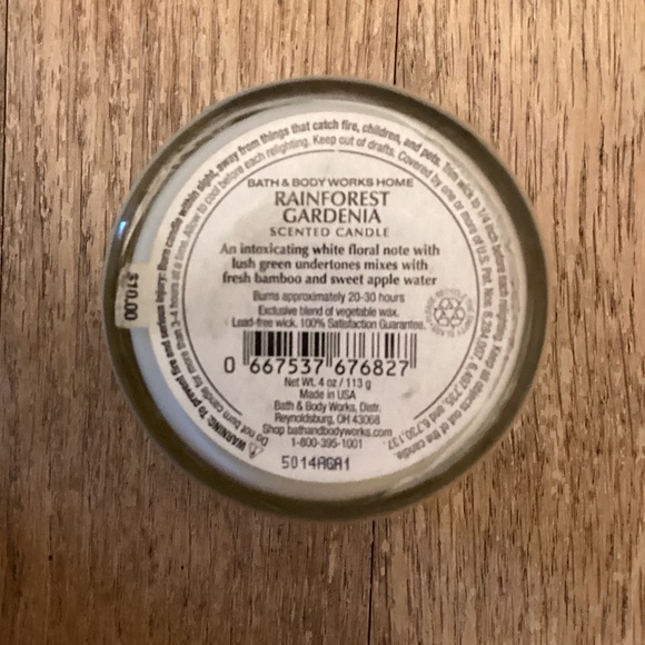 NEW Bath & Body Works Home Rainforest Gardenia Scented 4 ounce candle - Picture 5 of 5